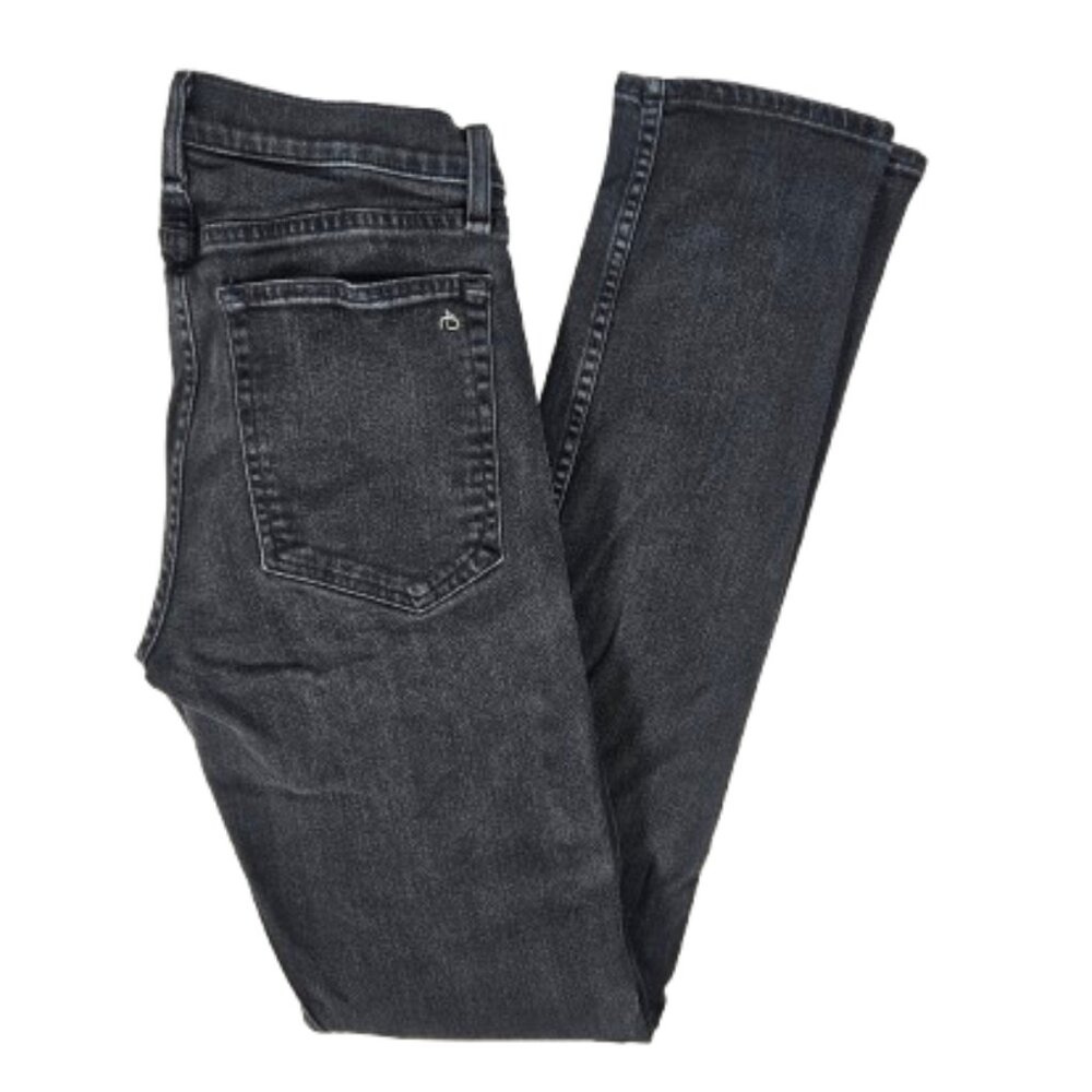 Rag & Bone Slim Leg Rock Black Jeans Women's Size 30 Fit 2 Slim Leg Button Fly
